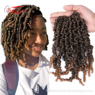 Hot sell Passion Twist Hair Soft Bomb Twist Curly Crochet Hair Ombre Colors Synthetic Fluffy Pre-twisted Spring twist